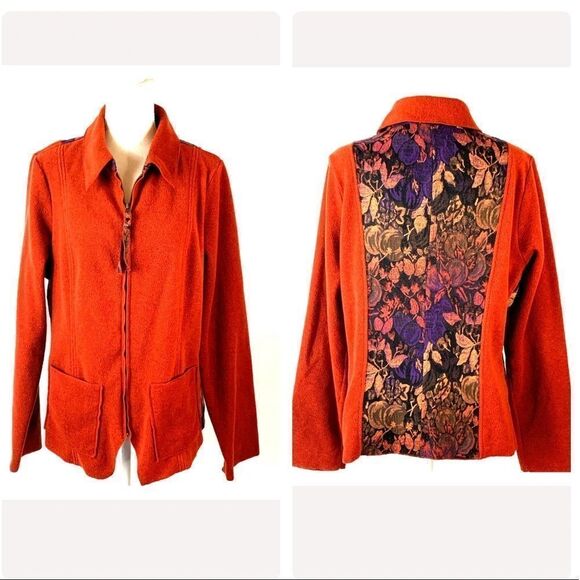 Soft Surroundings Burnt Orange Jacket LARGE - Picture 1 of 14